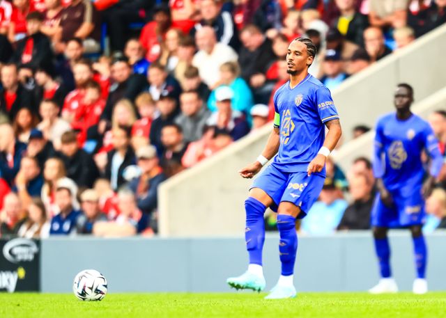 Paris Brunner of Monaco passes the ball during the Pre-season friendly match Nottingham Forest vs Monaco at SMH Group Stadiumact Stadium, Chesterfield, United Kingdom, 19th July 2025

(Photo by Richard Bierton/News Images)