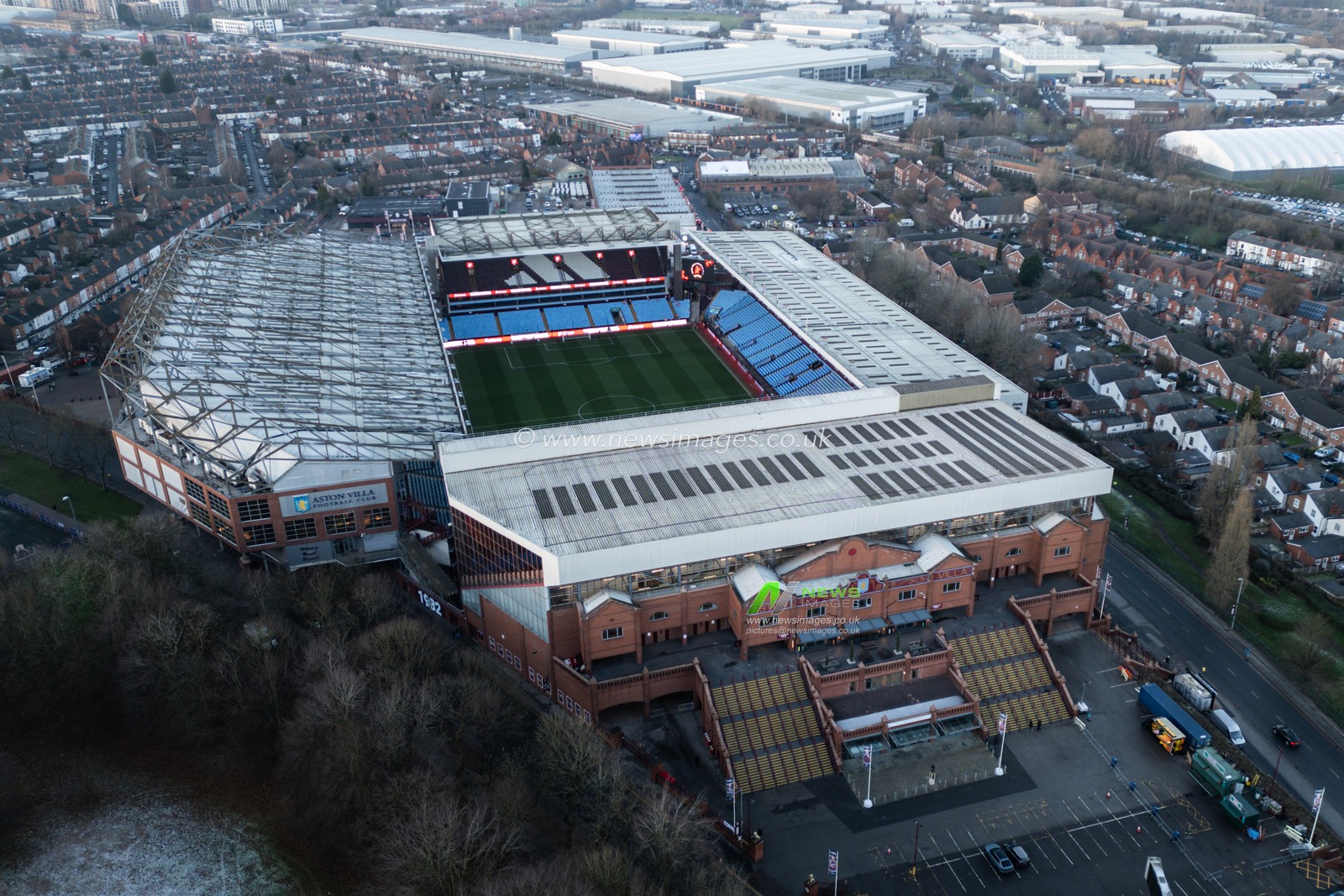 An aerial view of Villa Park ahead of the Emirates FA Cup 3rd Round match Aston Villa vs West Ham United at Villa Park, Birmingham, United Kingdom, 10th January 2025

(Photo by Gareth Evans/News Images)
