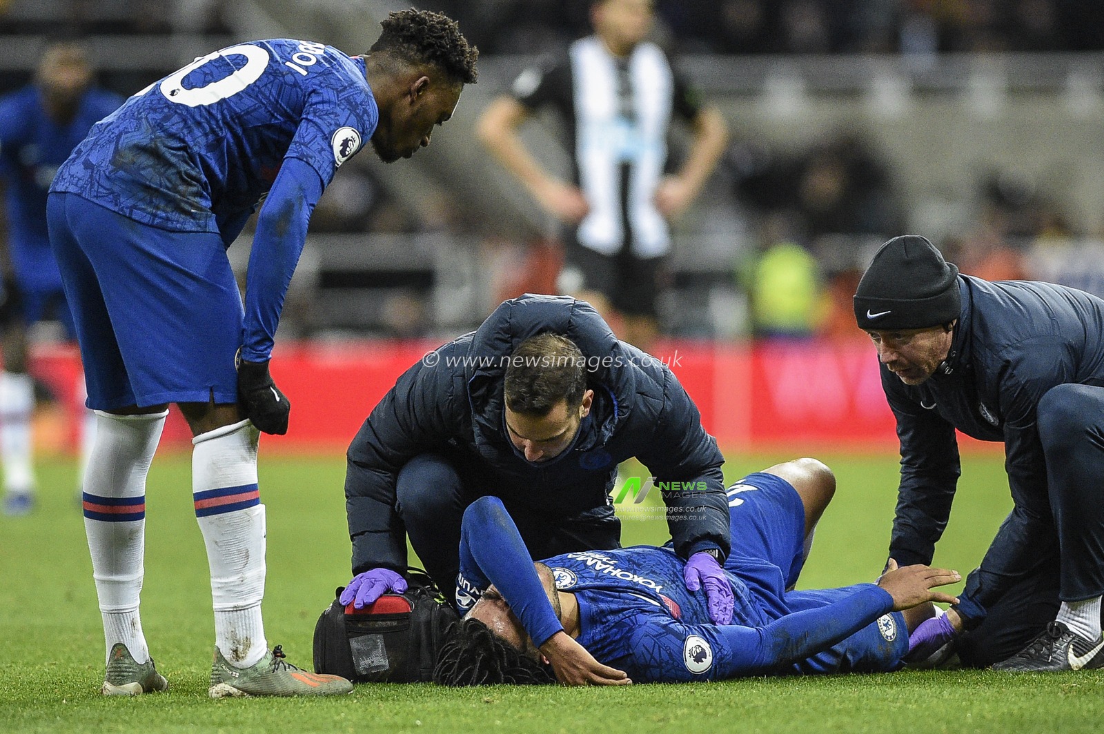 18th January 2020, St. James's Park, Newcastle, England; Premier League, Newcastle United v Chelsea : Reece James (24) of Chelsea receives treatment

Credit: Iam Burn/News Images