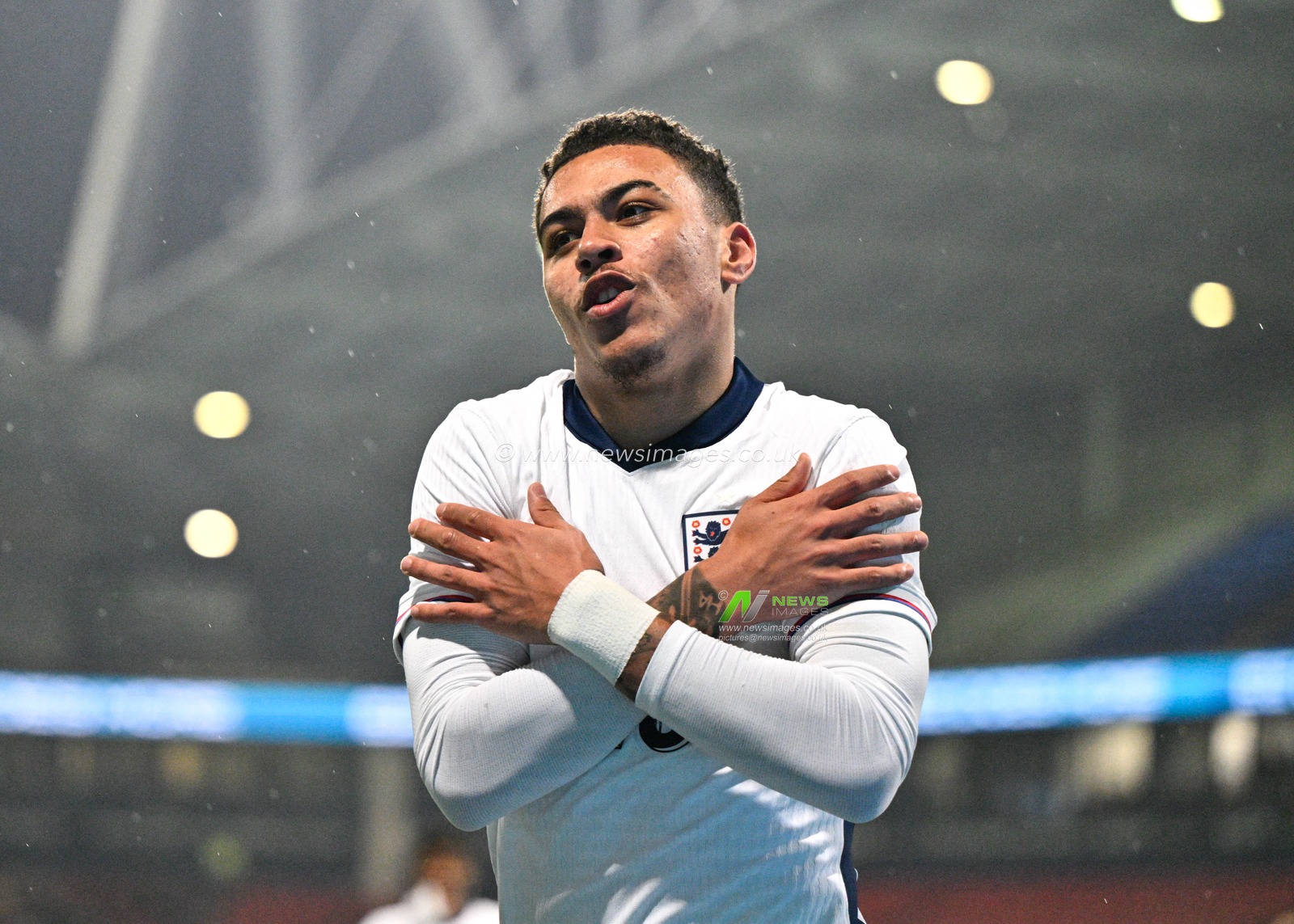Morgan Rogers of England celebrates his goal to make it 7-0 England, during the UEFA Euro U21 Qualifiers Group F match England U21 vs Luxembourg U21 at Toughsheet Community Stadium, Bolton, United Kingdom, 26th March 2024

(Photo by Cody Froggatt/News Images)