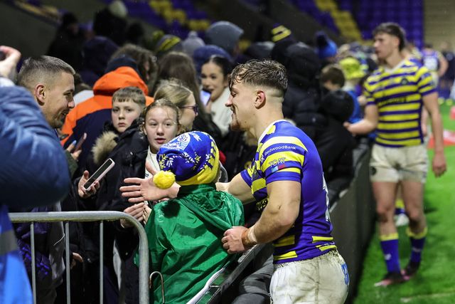 Leon Hayes of Warrington Wolves during the Pre Season match Warrington Wolves vs Leigh Leopards at Halliwell Jones Stadium, Warrington, United Kingdom, 30th January 2026

(Photo by Mark Cosgrove/News Images)