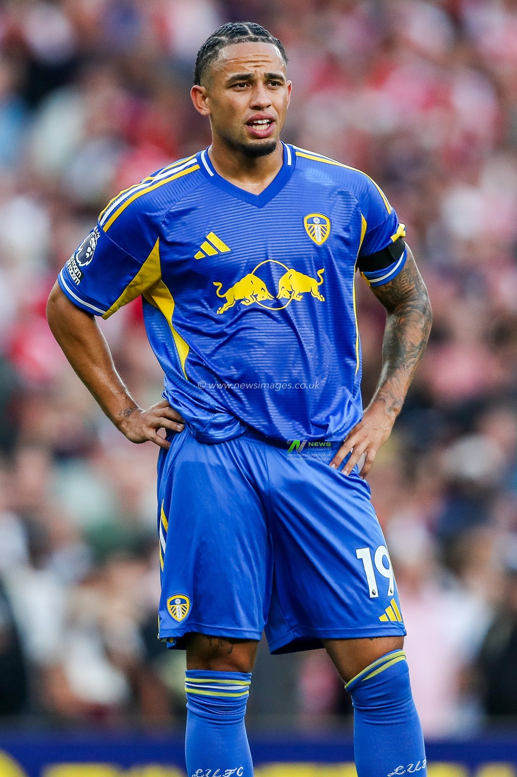 Noah Okafor of Leeds United looks on during the Premier League match Arsenal vs Leeds United at Emirates Stadium, London, United Kingdom, 23rd August 2025

(Photo by Izzy Poles/News Images)