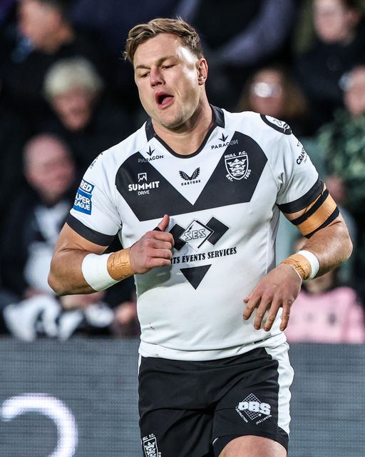 Liam Knight of Hull FC in the pre-game warm up during the Betfred Super League round 1 match Hull FC vs Bradford Bulls at MKM Stadium, Hull, United Kingdom on 14 February 2026

(Photo by Alfie Cosgrove/News Images)
