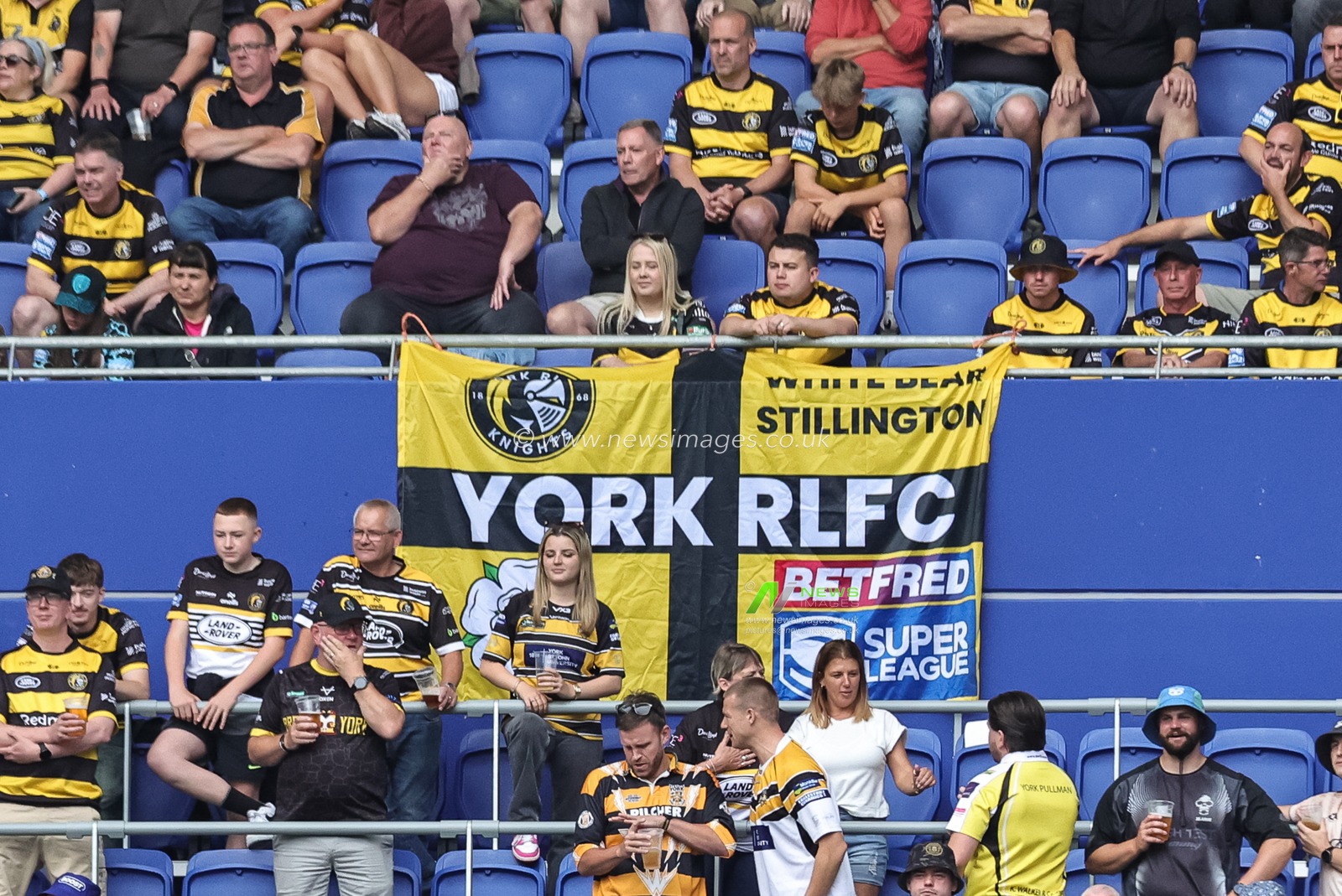 York Fans with a York RLFC flag during the Betfred Super League Magic Weekend match Huddersfield Giants vs York Knights at Hill Dickinson Stadium, Liverpool, United Kingdom on 04 July 2026

(Photo by Mark Cosgrove/News Images)