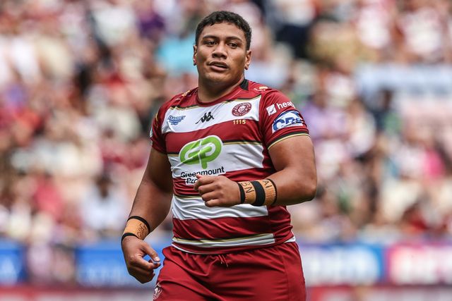 Patrick Mago of Wigan Warriors during the Betfred Super League Round 19 match Wigan Warriors vs Hull FC at The Brick Community Stadium, Wigan, United Kingdom, 19th July 2025

(Photo by Alfie Cosgrove/News Images)