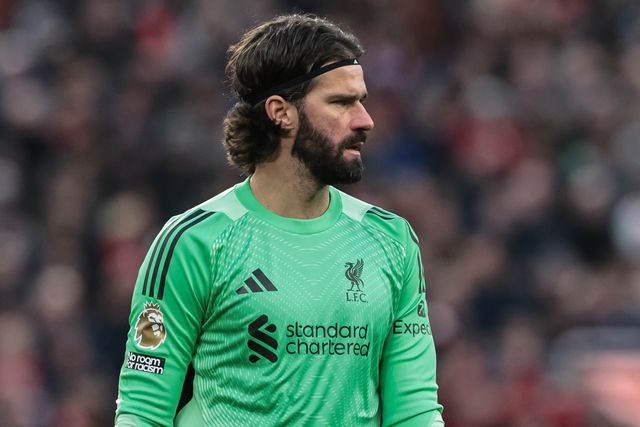 Alisson Becker of Liverpool during the Premier League match Liverpool vs Wolverhampton Wanderers at Anfield, Liverpool, United Kingdom, 27th December 2025

(Photo by Mark Cosgrove/News Images)

*** GER AUT SUI OUT ***