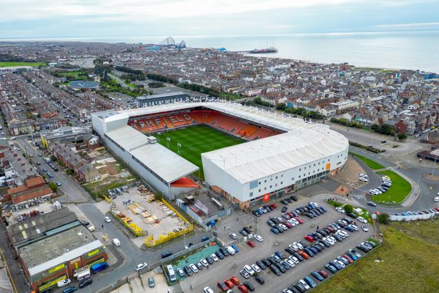 General and aerial ground views of Bloomfield Road, home ground for Blackpool Football Club, prior to the Sky Bet League 1 match Blackpool vs Luton Town at Bloomfield Road, Blackpool, United Kingdom, 30th September 2025

(Photo by Adam Gee/News Images)
