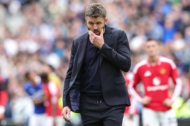 A dejected Michael Carrick manager of Manchester United during the Premier League match Everton vs Manchester United at Hill Dickinson Stadium, Liverpool, United Kingdom on 06 September 2026

(Photo by Mark Cosgrove/News Images)