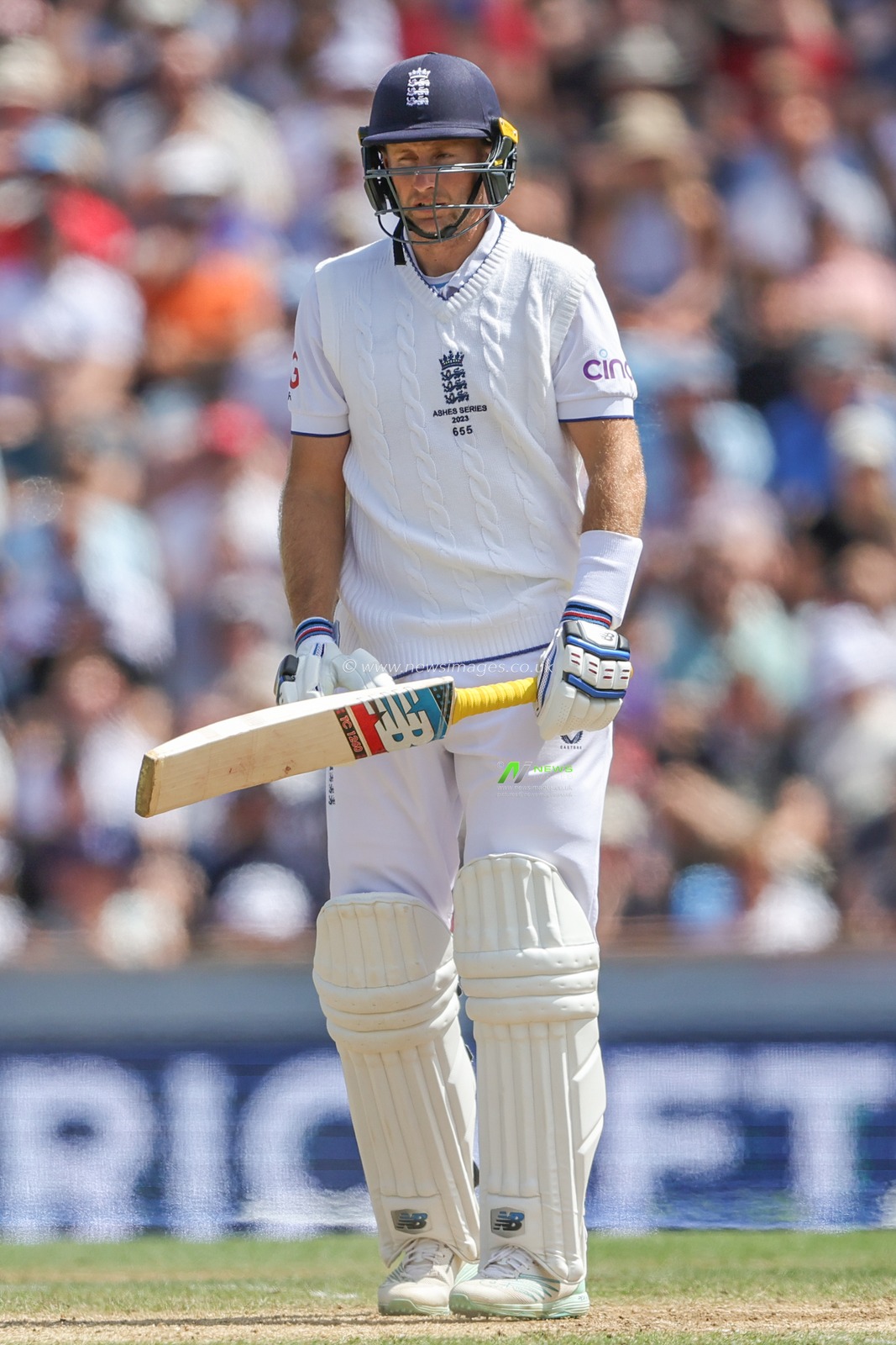A dejected Joe Root of England looks on after being caught out by Alex Carey of Australia during the LV= Insurance Ashes Third Test Series Day 4 England vs Australia at Headingley Stadium, Leeds, United Kingdom, 9th July 2023

(Photo by Mark Cosgrove/News Images)