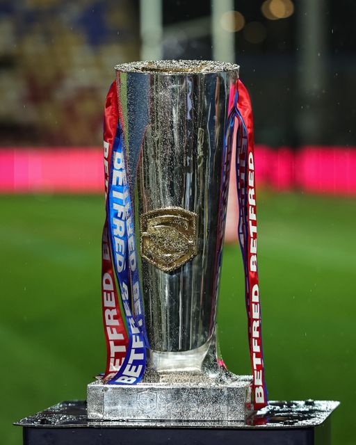 The Grand Final Trophy during the Betfred Super League Round 1 match York Knights vs Hull KR at LNER Community Stadium, Lincoln, United Kingdom on 12 February 2026

(Photo by Mark Cosgrove/News Images)
