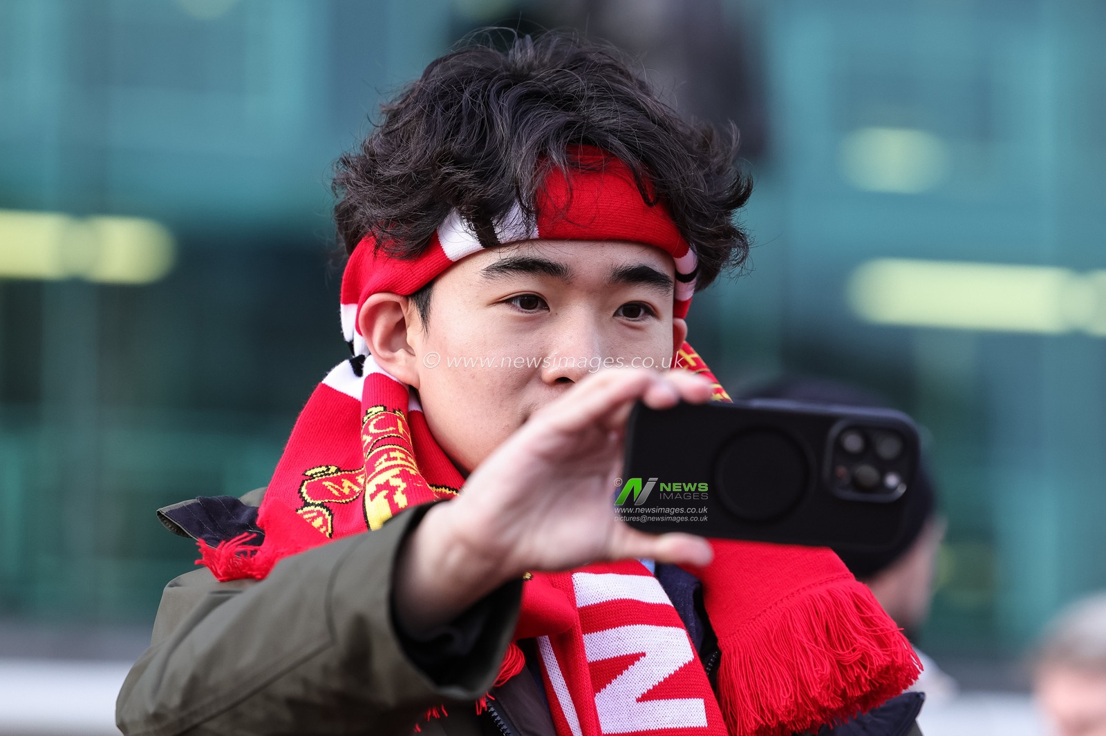A Manchester United fan taking a selfie during the Premier League match Manchester United vs Manchester City at Old Trafford, Manchester, United Kingdom, 17th January 2026

(Photo by Mark Cosgrove/News Images)