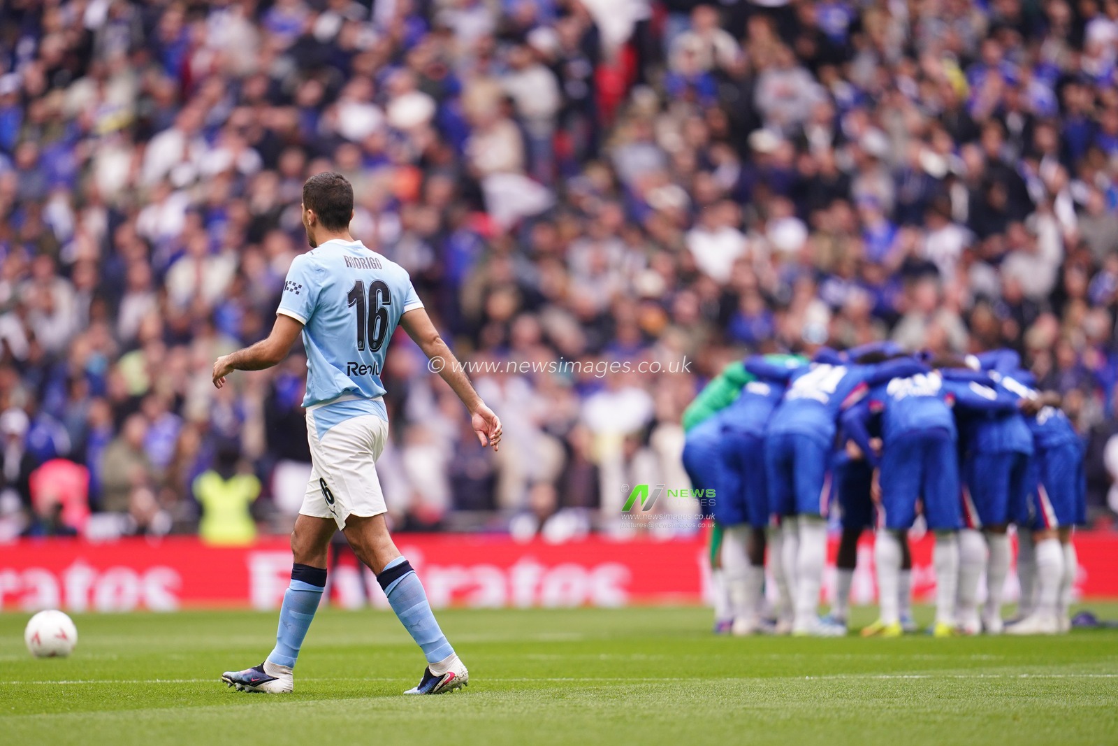 Rodri of Manchester City ahead of kick off during the Emirates FA Cup Final match Chelsea vs Manchester City at Wembley Stadium, London, United Kingdom on 16 May 2026

(Photo by Harvey Murphy/News Images)