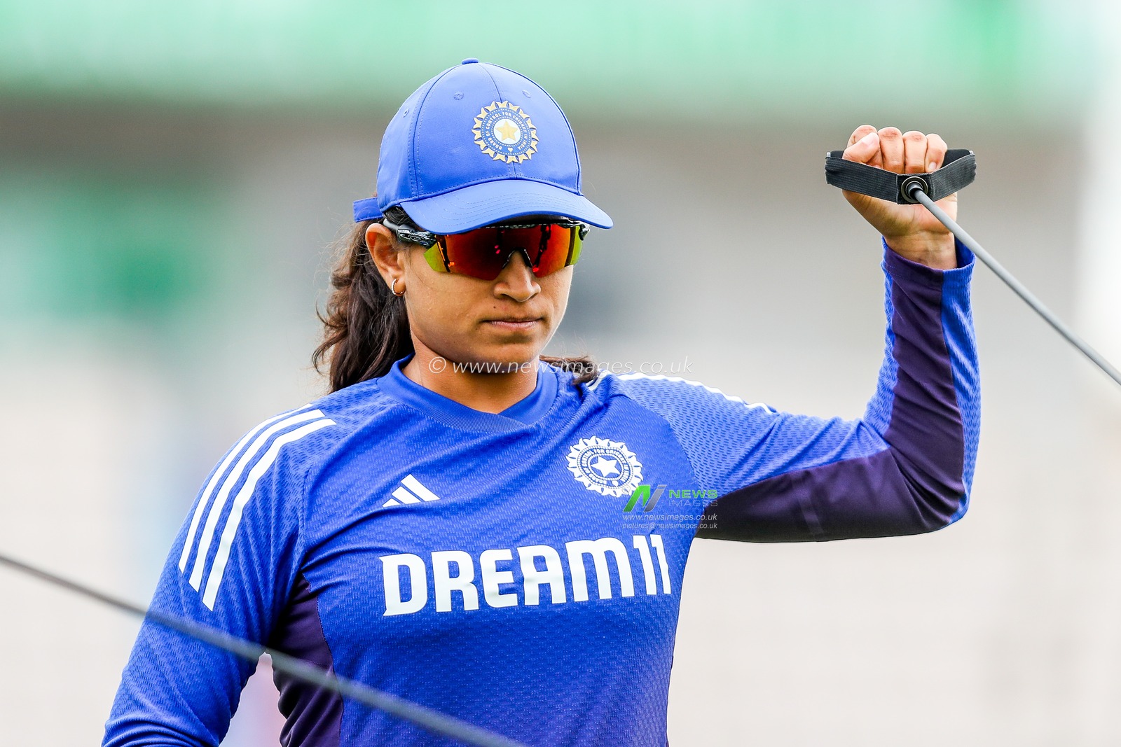 Tejal Hasabnis of India trains during the Metro Bank One Day International Series India Women nets day at The Utilita Bowl, Southampton, United Kingdom, 14th July 2025

(Photo by Izzy Poles/News Images)