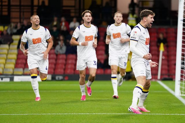 Callum Lang of Preston North End celebrates goal to make it 0-1 during the Sky Bet Championship match Watford vs Preston North End at Vicarage Road, Watford, United Kingdom on 08 September 2026

(Photo by Harvey Murphy/News Images)