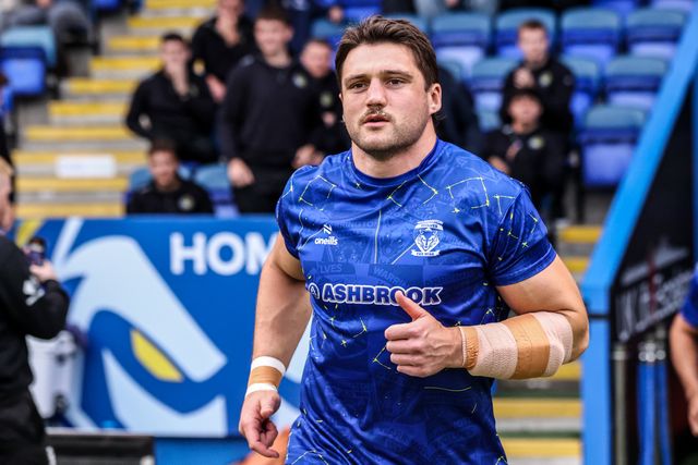 Liam Byrne of Warrington Wolves in the pre-game warm up during the Betfred Super League round 13 match Warrington Wolves vs Hull FC at The Halliwell Jones Stadium, Warrington, United Kingdom on 05 June 2026

(Photo by Alfie Cosgrove/News Images)
