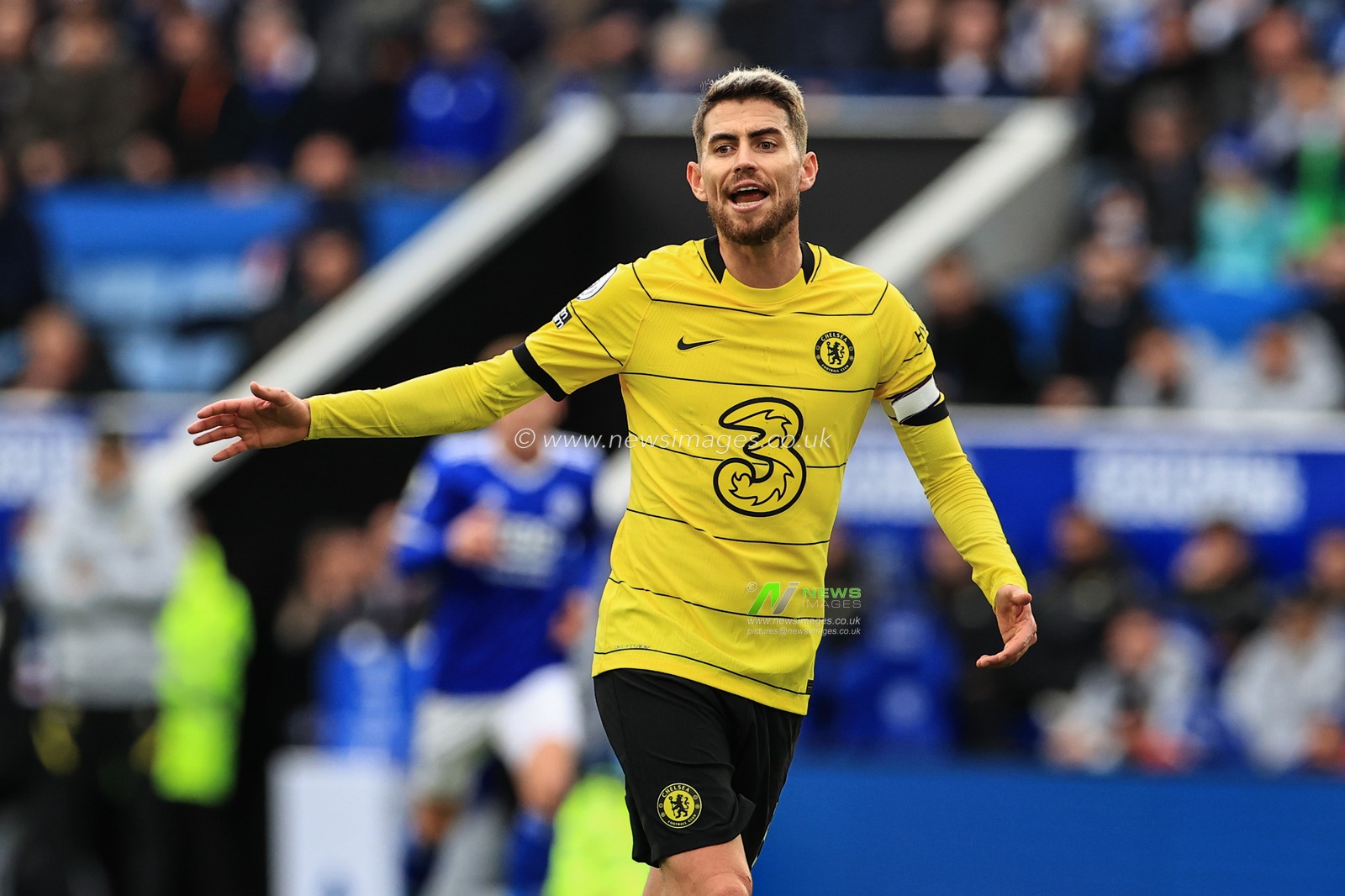 Jorginho #5 of Chelsea gives his team instructions