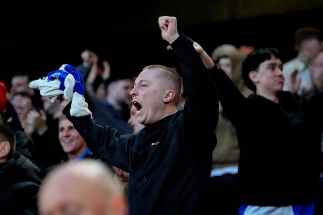 Blackburn fans celebrate Yuki Ohashi of Blackburn Rovers scoring his goal to make it  0-1 during the Sky Bet Championship match Sheffield United vs Blackburn Rovers at Bramall Lane, Sheffield, United Kingdom on 22 April 2026

(Photo by Maynard Manyowa/News Images)