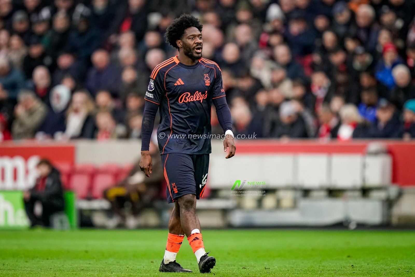 Ola Aina of Nottingham Forest during the Premier League match Brentford vs Nottingham Forest at The Gtech Community Stadium, London, United Kingdom, 25th January 2026

(Photo by Maynard Manyowa/News Images)