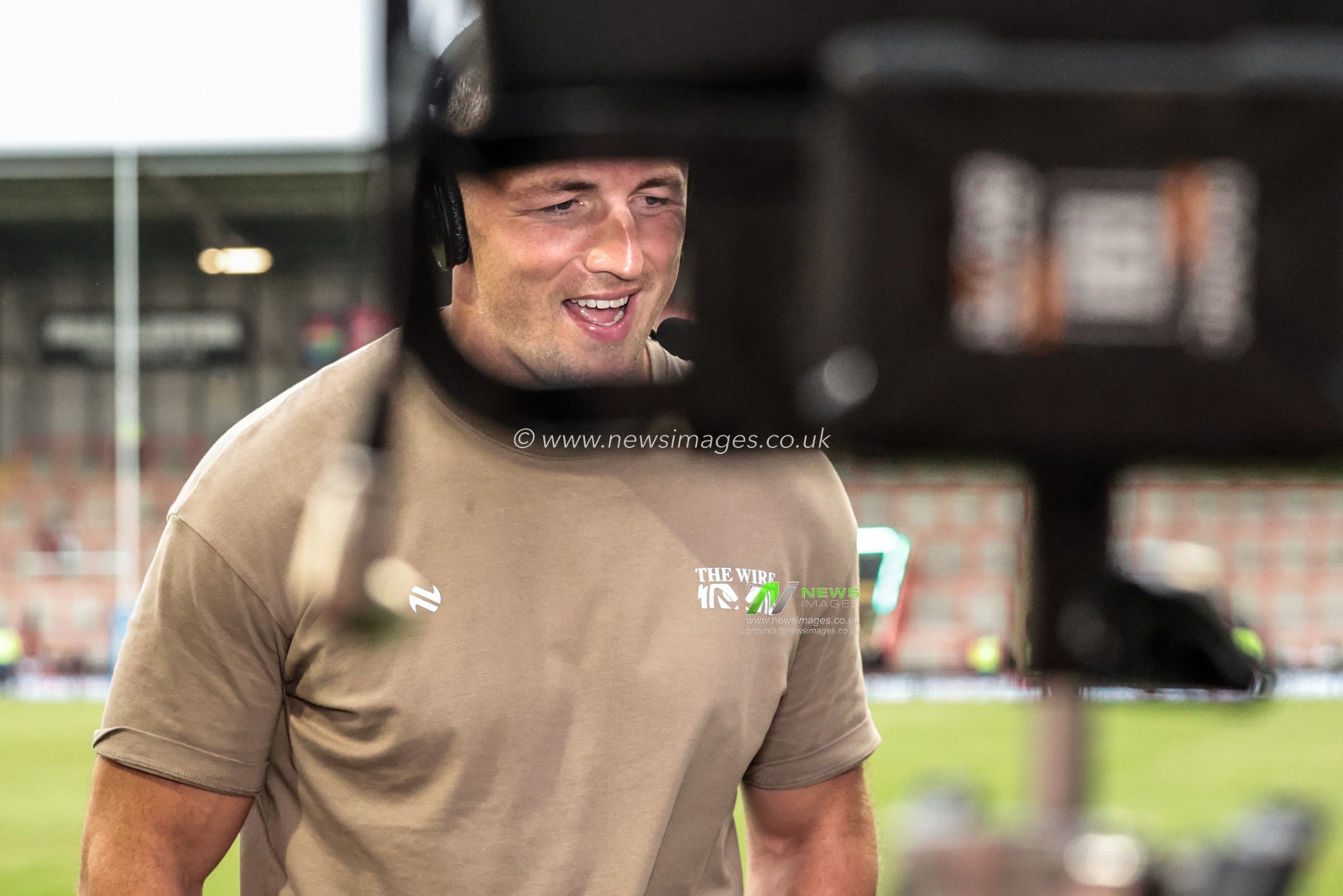 Sam Burgess manager of Warrington is interviewed after the game during the Betfred Super League round 20 match Leigh Leopards vs Warrington Wolves at Leigh Sports Village, Leigh, United Kingdom on 25 July 2026

(Photo by Alfie Cosgrove/News Images)