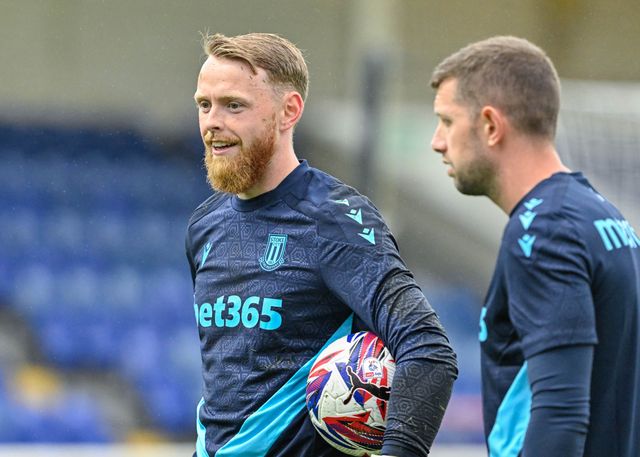 Viktor Johansson of Stoke City warms up ahead of the Pre-season friendly match Chester vs Stoke City at Deva Stadium, Chester, United Kingdom, 11th July 2024

(Photo by Cody Froggatt/News Images)