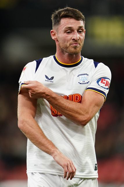 Jordan Thompson of Preston North End during the Sky Bet Championship match Watford vs Preston North End at Vicarage Road, Watford, United Kingdom on 08 September 2026

(Photo by Harvey Murphy/News Images)