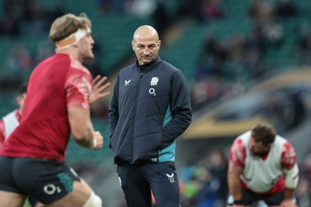 Steve Borthwick head coach of England in the pre-game warm up during the Quilter Nations Series 2025 match England vs Argentina at Allianz Stadium, Twickenham, United Kingdom, 23rd November 2025

(Photo by Mark Cosgrove/News Images)

*** GER AUT SUI OUT ***