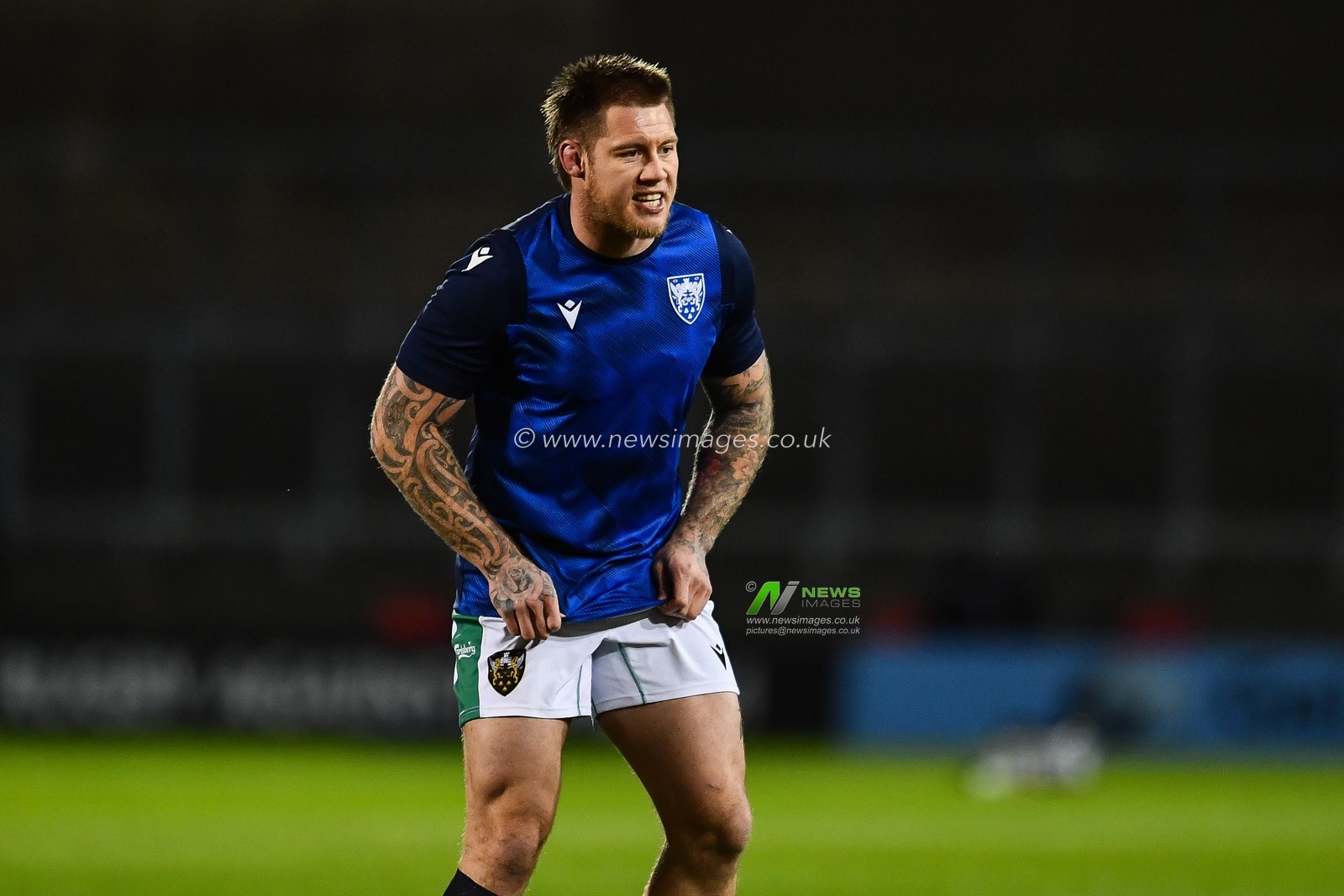 Teimana Harrison of Northampton Saints during pre match warm up