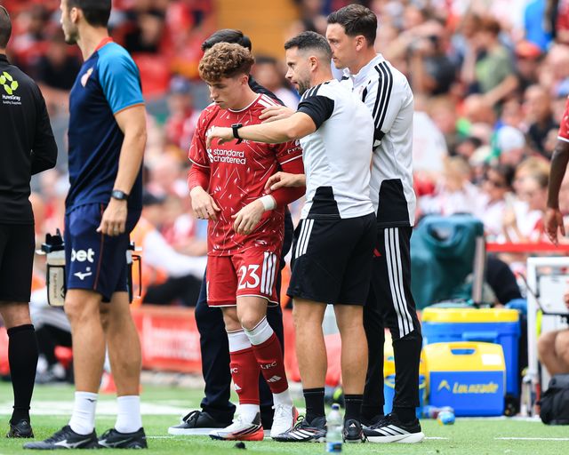 Víctor Muñoz of Liverpool comes on to make his Liverpool debut during the pre-season friendly match Liverpool vs Monaco at Anfield, Liverpool, United Kingdom on 09 August 2026

(Photo by Jorge Horsted/News Images)