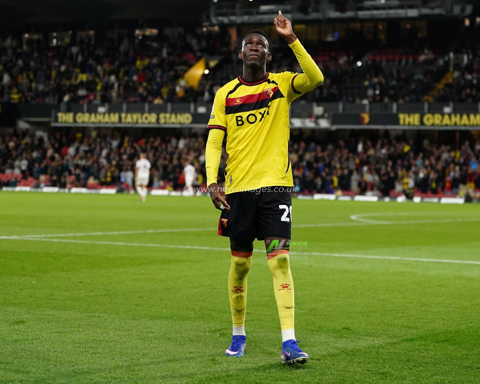 Mamadou Doumbia of Watford celebrates his goal during the Sky Bet Championship match Watford vs Preston North End at Vicarage Road, Watford, United Kingdom on 08 September 2026

(Photo by Harvey Murphy/News Images)