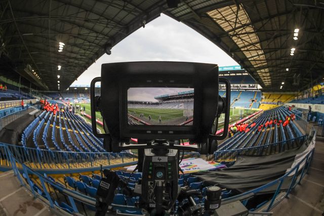 A general view of Elland Road through the screen of the broadcast camera during the Premier League match Leeds United vs Burnley at Elland Road, Leeds, United Kingdom on 01 May 2026

(Photo by Mark Cosgrove/News Images)