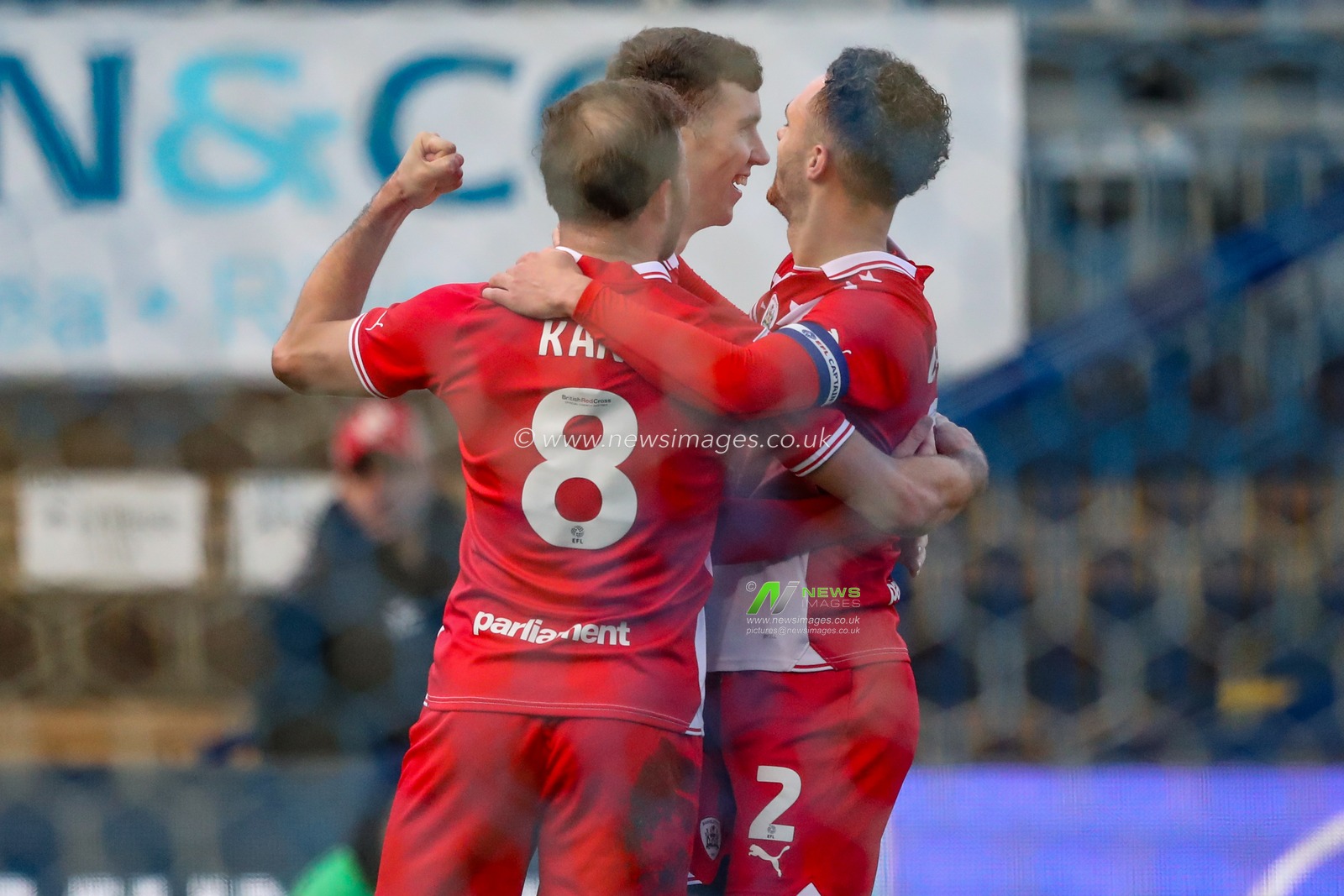 Conor Grant of Barnsley celebrates his goal to make it 2-4 during the Sky Bet League 1 match Wycombe Wanderers vs Barnsley at Adams Park, High Wycombe, United Kingdom, 2nd March 2024

(Photo by Alfie Cosgrove/News Images)