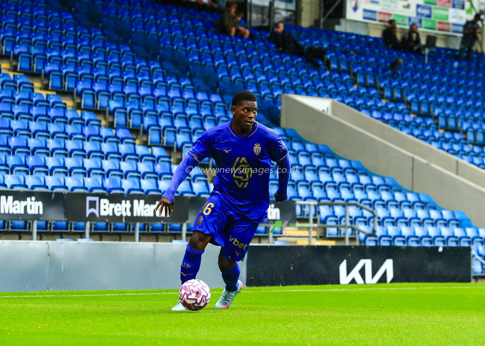 Breel Embolo of Monaco on the ball during the Pre-season friendly match Nottingham Forest vs Monaco at SMH Group Stadiumact Stadium, Chesterfield, United Kingdom, 19th July 2025

(Photo by Richard Bierton/News Images)