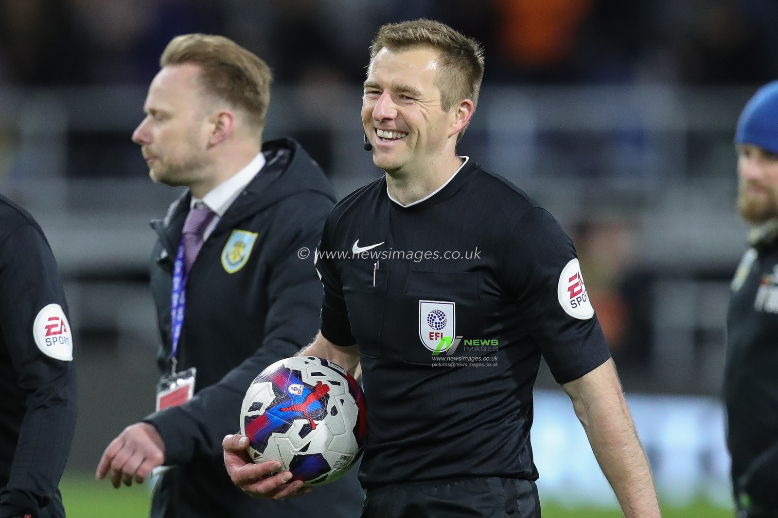 Referee Michael Salisbury leaves the field at full time after the Sky Bet Championship match Burnley vs Sheffield United at Turf Moor, Burnley, United Kingdom, 10th April 2023

(Photo by James Heaton/News Images)
