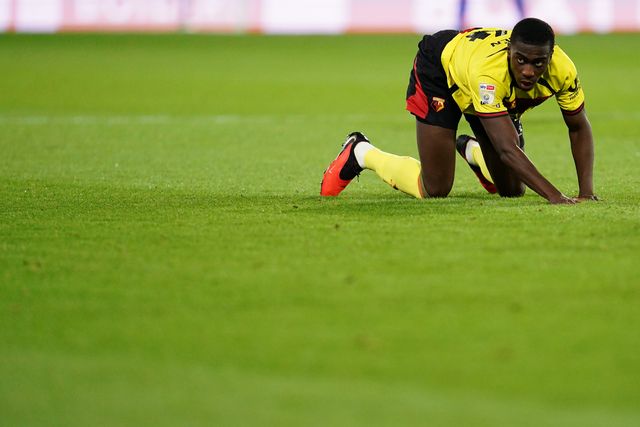 Kevin Keben of Watford during the Sky Bet Championship match Watford vs Preston North End at Vicarage Road, Watford, United Kingdom on 08 September 2026

(Photo by Harvey Murphy/News Images)