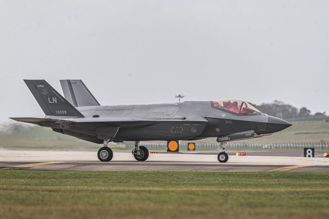 USAF F-35’s take off at RAF Lakenheath after a fleet of 18 F-35’s were sent to the Middle East during rising tensions, Lakenheath, United Kingdom, 23rd February 2026

(Photo by Alfie Cosgrove/News Images)