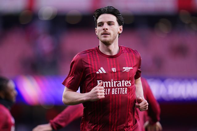 Declan Rice of Arsenal ahead of the UEFA Champions League Quarter Finals match Arsenal vs Sporting CP at Arsenal stadium, London, United Kingdom on 15 April 2026

(Photo by Harvey Murphy/News Images)
