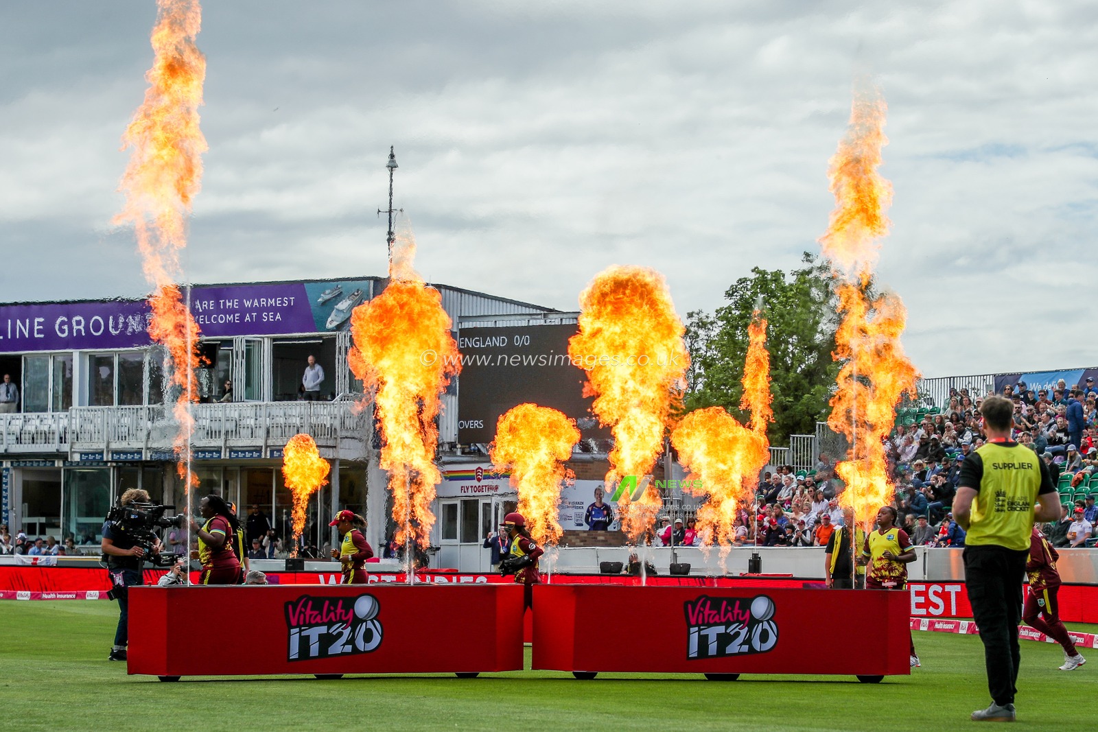 West Indies Women take to the field prior to the 3rd Vitality IT20 Series match England Women vs West Indies Women at The Cloud County Ground, Chelmsford, United Kingdom, 26th May 2025

(Photo by Izzy Poles/News Images)