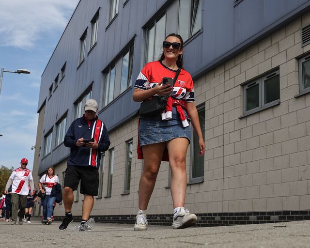 A Hull KR fans arrives during the Betfred Super League Round 25 match Hull KR vs Hull FC at Sewell Group Craven Park, Kingston upon Hull, United Kingdom, 7th September 2025

(Photo by Mark Cosgrove/News Images)