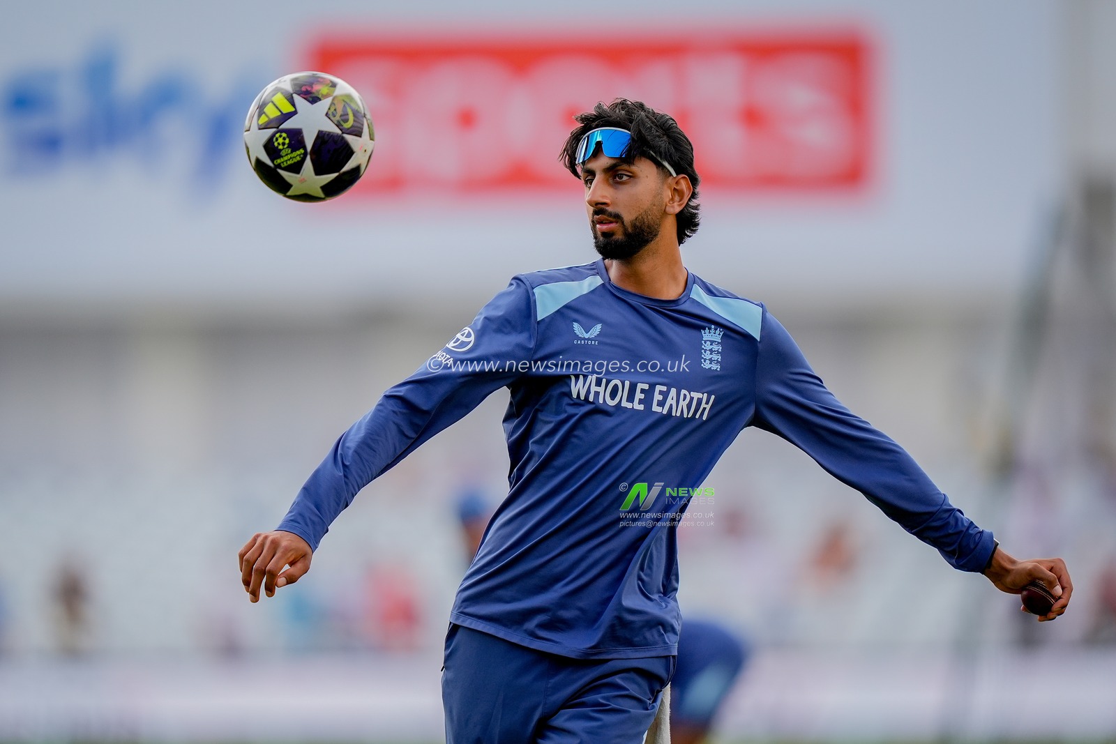 Shoaib Bashir of England in the pre-game warm up session during the 3rd Rothesay Test Match Day 4 match England vs New Zealand at Trent Bridge, Nottingham, United Kingdom on 28 June 2026

(Photo by Maynard Manyowa/News Images)