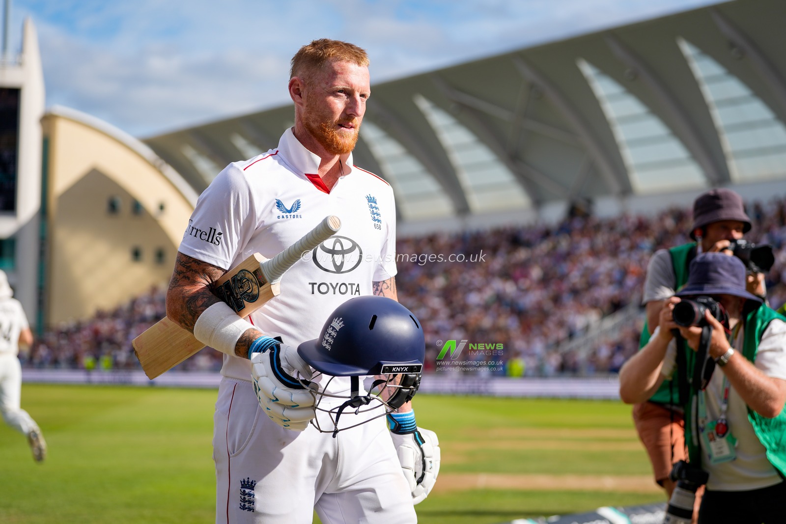 England captain Ben Stokes walks off after being dismissed for 30 in his last innings as an England player having announced his retirement during the 3rd Rothesay Test Match Day 4 match England vs New Zealand at Trent Bridge, Nottingham, United Kingdom on 28 June 2026

(Photo by Maynard Manyowa/News Images)
