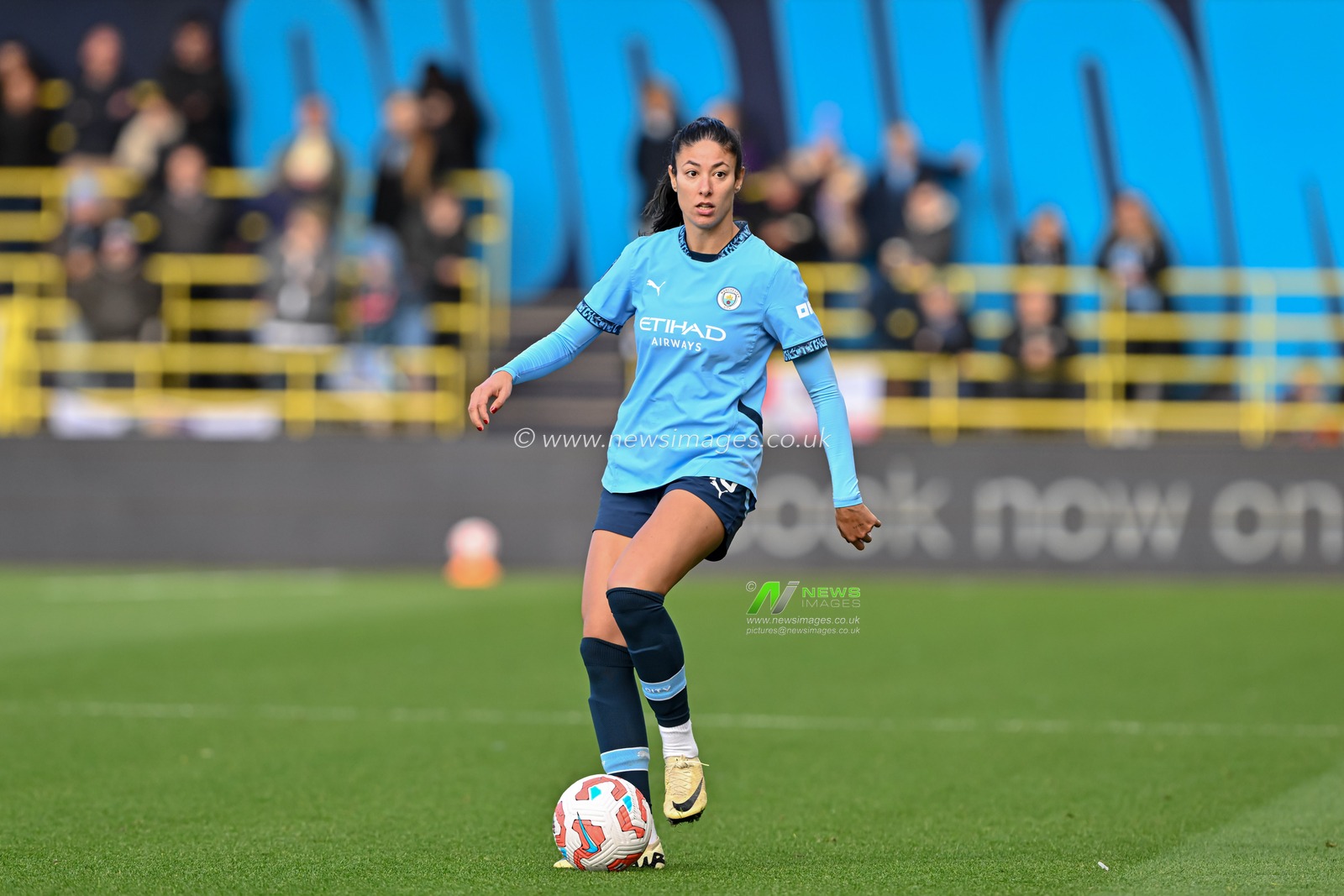 Leila Ouahabi of Manchester City Women in action during the Barclays Women's Super League match Manchester City Women vs Aston Villa Women at Joie Stadium, Manchester, United Kingdom, 20th October 2024

(Photo by Cody Froggatt/News Images)