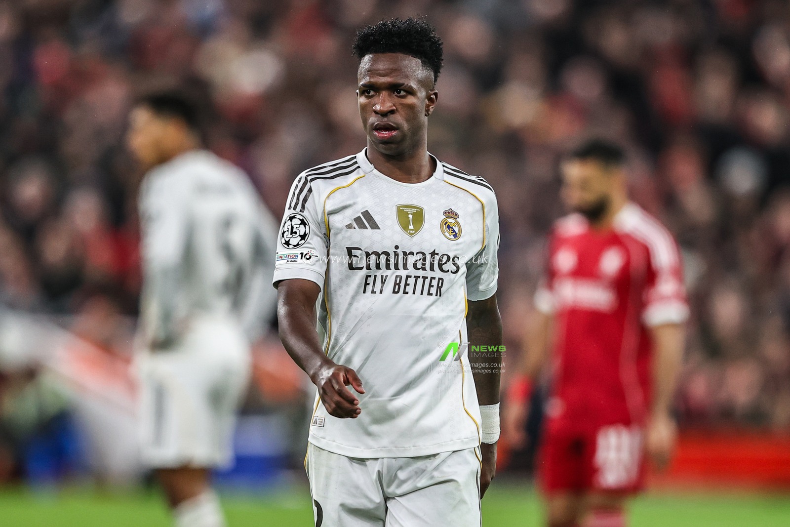 Vinicius Junior of Real Madrid during the UEFA Champions League Matchday 4 of 8 Liverpool vs Real Madrid at Anfield, Liverpool, United Kingdom, 4th November 2025

(Photo by Alfie Cosgrove/News Images)

*** GER AUT SUI OUT ***