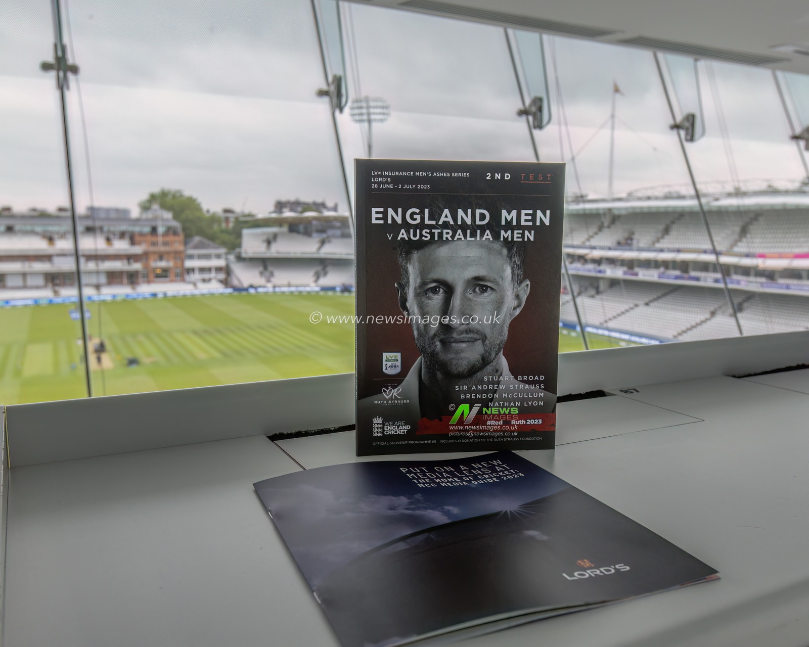 Joe Root of England on the from cover of Lords test series program during the LV= Insurance Ashes Second Test Series Day 1 England v Australia at Lords, London, United Kingdom, 28th June 2023

(Photo by Mark Cosgrove/News Images)