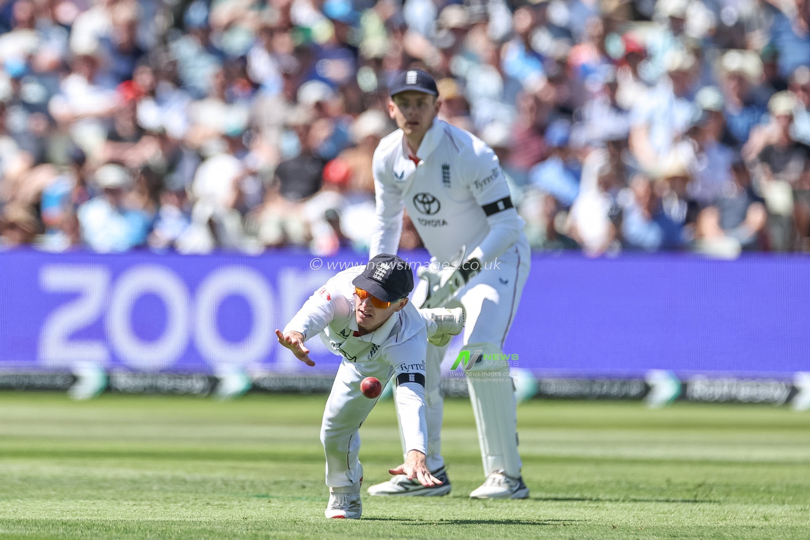 Harry Brook of England fails to stop a ball off Yashasvi Jaiswal of India during the 2nd Rothesay Test Match Day 1 England vs India at Edgbaston, Birmingham, United Kingdom, 2nd July 2025

(Photo by Mark Cosgrove/News Images)