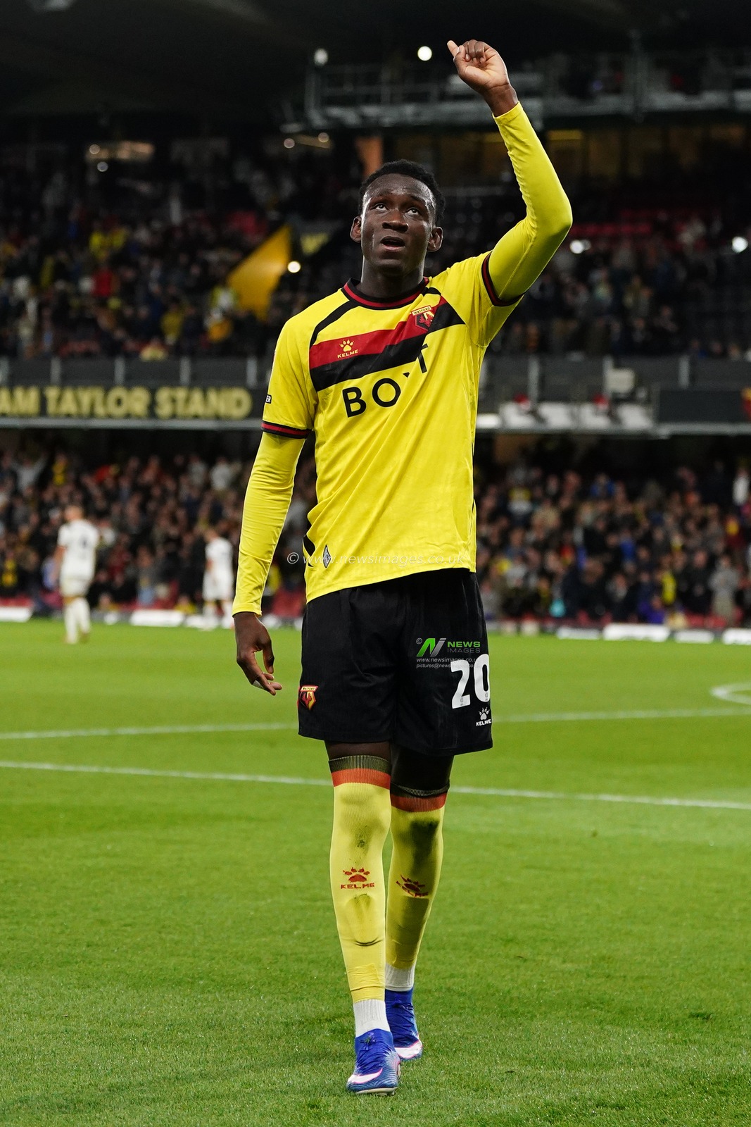 Mamadou Doumbia of Watford after his goal during the Sky Bet Championship match Watford vs Preston North End at Vicarage Road, Watford, United Kingdom on 08 September 2026

(Photo by Harvey Murphy/News Images)