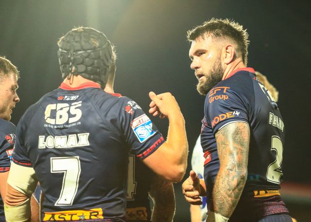 Kyle Feldt of St. Helens celebrates his try during the Betfred Super League round 21 match Wakefield Trinity vs St Helens at DIY Kitchens Stadium, Wakefield, United Kingdom, 8th August 2025

(Photo by Richard Bierton/News Images)