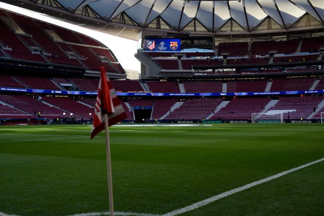 The stadium before the UEFA Champions League Quarter Finals match Atletico Madrid vs Barcelona at Riyadh Air Metropolitano, Madrid, Spain on 14 April 2026

(Photo by Samuel Carreno/News Images)
