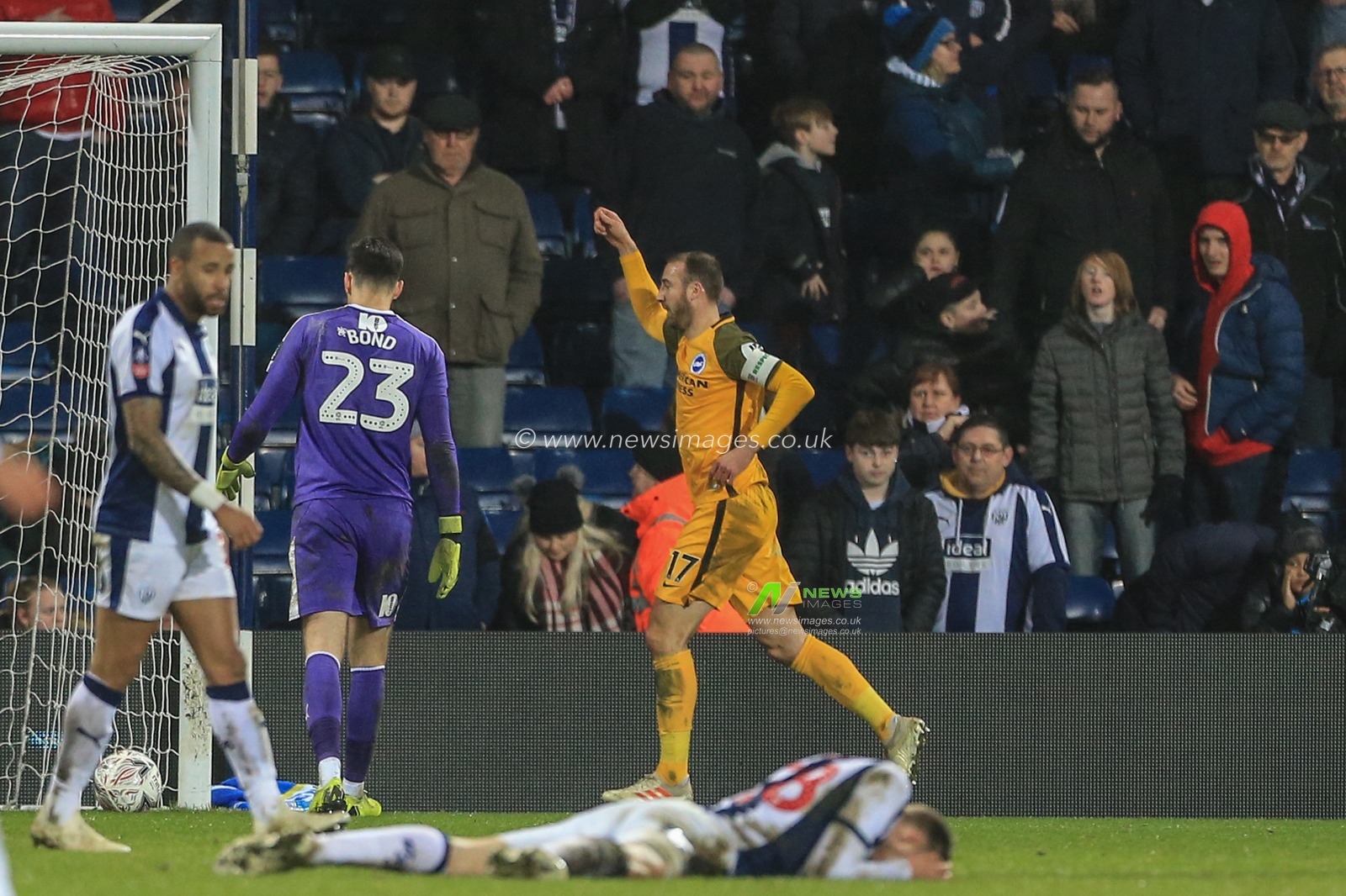 6th February 2019, The Hawthorns, West Bromwich, England; Emirates FA Cup, 4th Round replay, West Bromwich Albion vs Brighton ; Glenn Murray (17) of Brighton celebrates his goal to make it 1-3

Credit: Mark Cosgrove/News Images,

English Football League images are subject to DataCo Licence