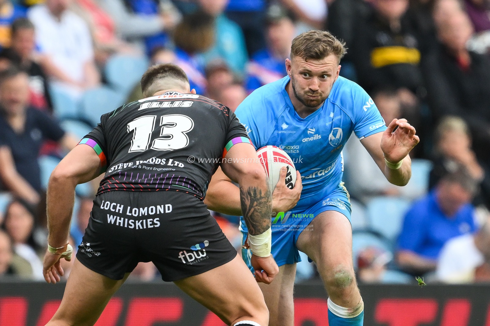 Joe Batchelor of St. Helens in action during the Magic Weekend match Wigan Warriors vs St Helens at Elland Road, Leeds, United Kingdom, 17th August 2024

(Photo by Craig Thomas/News Images)