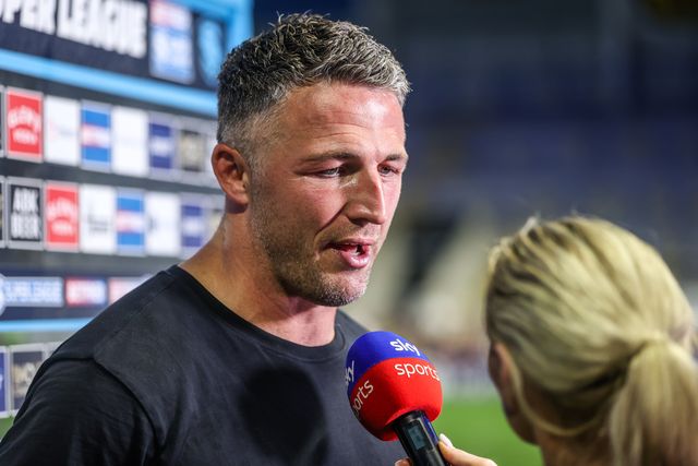 Sam Burgess manager of Warrington speaks to Sky Sports Rugby League after the game during the Betfred Super League round 16 match Warrington Wolves vs Catalans Dragons at The Halliwell Jones Stadium, Warrington, United Kingdom on 25 June 2026

(Photo by Alfie Cosgrove/News Images)